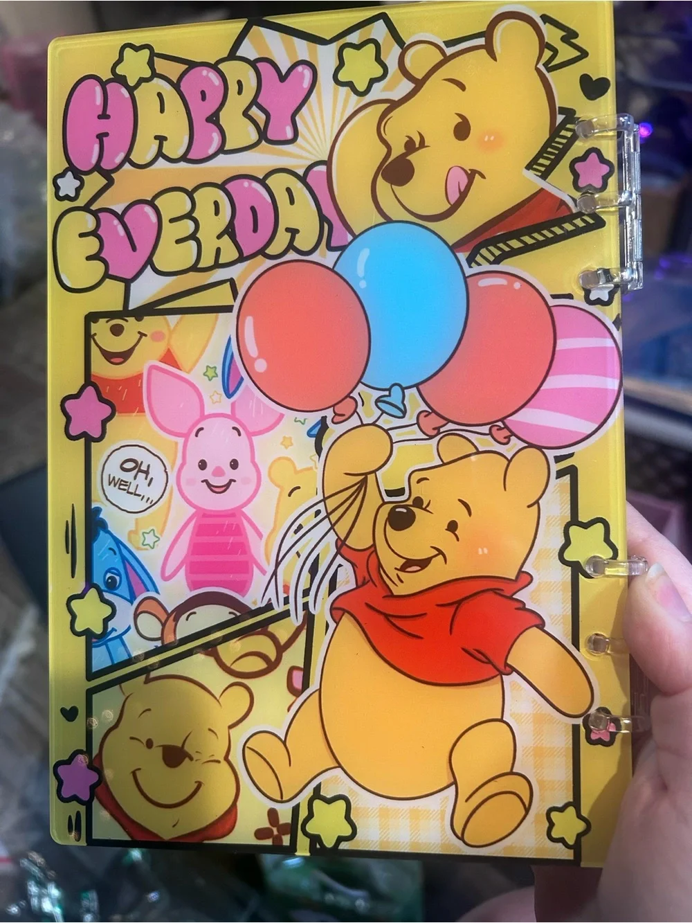 Winnie the Pooh Shaker Notebook - Blue & Yellow